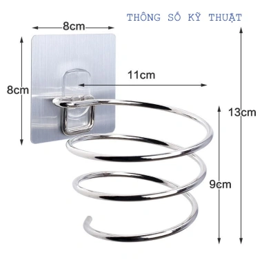 Dụng cụ treo máy sấy tóc Inox kiểu cơn lốc xoán – Giá 30.000₫, Flex Dule chịu lực – Aone Mall