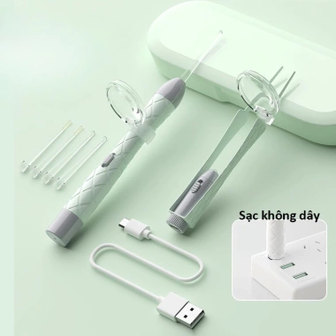 Dụng Cụ Vệ Sinh Tai Silicon Đèn LED cho Bé – An toàn, Thìa Đào Tai – 57.330₫