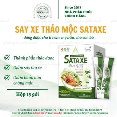 Dung dịch SATAXE ROYAL say tàu, chóng mặt, buồn nôn cho trẻ, mẹ bầu - 145.000₫ Dung dịch SATAXE ROYAL say tàu, chóng mặt, buồn nôn cho trẻ, mẹ bầu - 145.000₫