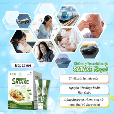 Dung dịch SATAXE ROYAL say tàu, chóng mặt, buồn nôn cho trẻ, mẹ bầu - 145.000₫ 5 Dung dịch SATAXE ROYAL say tàu, chóng mặt, buồn nôn cho trẻ, mẹ bầu - 145.000₫ 5
