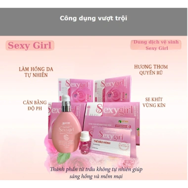 Dung Dịch Vệ Sinh Sexy Girl 10ml Lá Trầu Không, Hoa Hồng, Tặng Nước Hoa, 81.900₫