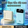 Dung lượng 20.000mAh, 4 cáp dữ liệu tháo rời, sạc nhanh 20W, đèn LED tích hợp, tương thích mọi thiết bị - 249.999 VND 4