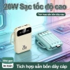 Dung lượng 20.000mAh, 4 cáp dữ liệu tháo rời, sạc nhanh 20W, đèn LED tích hợp, tương thích mọi thiết bị - 249.999 VND 5