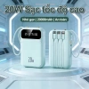 Dung lượng 20.000mAh, 4 cáp dữ liệu tháo rời, sạc nhanh 20W, đèn LED tích hợp, tương thích mọi thiết bị - 249.999 VND 6