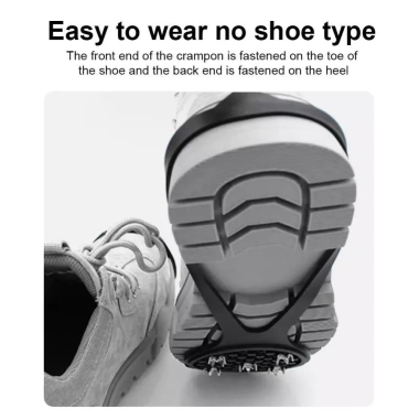 DWELLINGCO 1 Đôi Giày Crampons Ice Gripper 5/8 Răng Chống Trơn Trượt Leo Núi Mùa Đông Ngoài Trời 4
