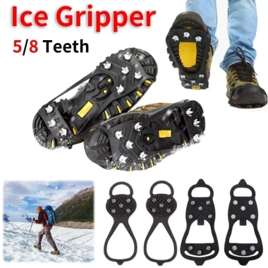 DWELLINGCO 1 Đôi Giày Crampons Ice Gripper 5/8 Răng Chống Trơn Trượt Leo Núi Mùa Đông Ngoài Trời 7