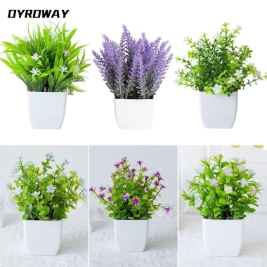 DYROWAY Chậu hoa cây giả mini trang trí bàn, nhà, sân vườn giá ưu đãi 40.810 VND