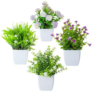 DYROWAY Chậu hoa cây giả mini trang trí bàn, nhà, sân vườn giá ưu đãi 40.810 VND
