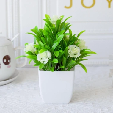 DYROWAY Chậu hoa cây giả mini trang trí bàn, nhà, sân vườn giá ưu đãi 40.810 VND