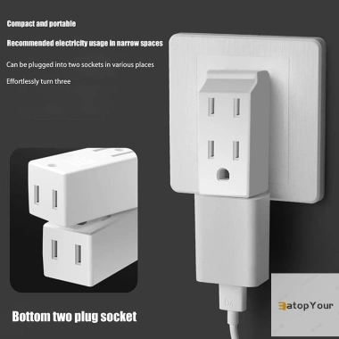 EatopYour 3 trong 1 ổ cắm tường mở rộng US 125 độ, adapter Mexico Canada du lịch - bộ chuyển đổi nguồn đa năng điện áp ổn định, cắm nhanh