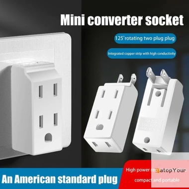 EatopYour 3 trong 1 ổ cắm tường mở rộng US 125 độ, adapter Mexico Canada du lịch - bộ chuyển đổi nguồn đa năng điện áp ổn định, cắm nhanh