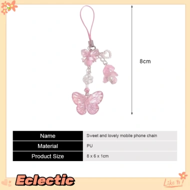 Eclectic Dây chuyền điện thoại hạt bướm màu hồng - Giá ưu đãi 17.199đ