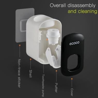 Ecoco Dụng Cụ Lấy Kem Đánh Răng Đơn Dán Tường Nhỏ Gọn Tiện Lợi Sang Trọng 65K 4 Ecoco Dụng Cụ Lấy Kem Đánh Răng Đơn Dán Tường Nhỏ Gọn Tiện Lợi Sang Trọng 65K 4