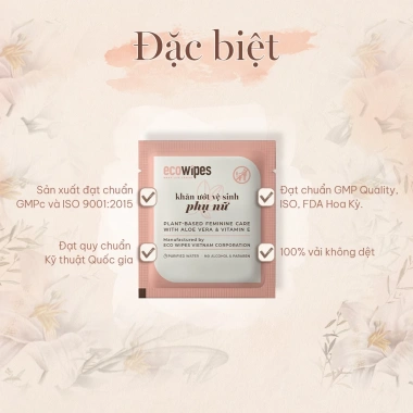 EcoWipes Túi 50 Gói Khăn Ướt Vệ Sinh Phụ Nữ Hương Hoa Kháng Khuẩn An Toàn Tiện Lợi Giá 121.550 VND 9