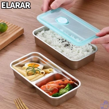 ELARA Hộp đựng đồ ăn nhẹ R - Thép không gỉ, nắp đậy chống rò rỉ, tái sử dụng cho du lịch và cắm trại