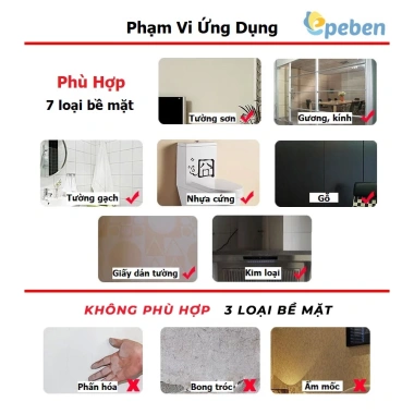 EPeBen tranh mica dán tường 3D chữ thư pháp Phúc Xuân hoa đào - Tết 2.026, 101.600 VND