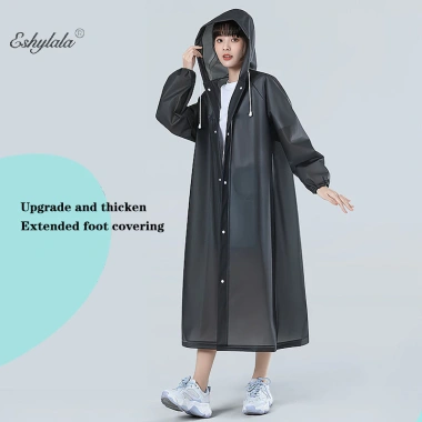 Eshylala Áo mưa có mũ trùm đầu dài một mảnh chống nước trong suốt nam nữ - 57.456₫ 3 Eshylala Áo mưa có mũ trùm đầu dài một mảnh chống nước trong suốt nam nữ - 57.456₫ 3