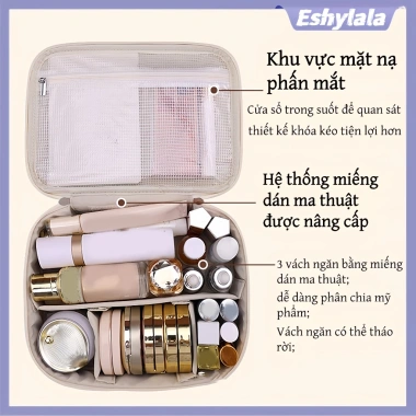 Eshylala Túi Đựng Mỹ Phẩm Đa Năng Dung Tích Lớn, Di Động, Chia Túi Tự Do, Bảo Quản Trang Điểm Thời Trang Cao Cấp 5