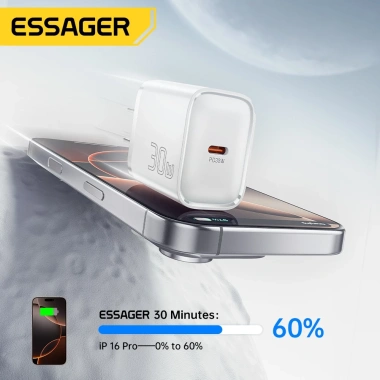 Essager 30W GaN USB Type-C PD Sạc Nhanh QC 3.0 cho iPhone 13-16 Pro Max, Mini iPad - Giá chỉ 118.300 đ 3