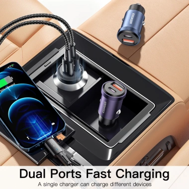 Essager Bộ Sạc Ô Tô 30W Quick Charge 4.0 3.0 FCP USB-PD - Sạc Nhanh iPhone 12/13/14 Pro 5