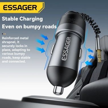Essager Bộ sạc xe hơi USB-A + Type-C Bluetooth không dây 5.3 Micrô tích hợp - 261.580₫ 6