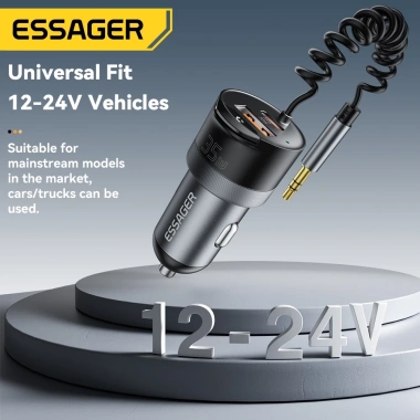 Essager Bộ sạc xe hơi USB-A + Type-C Bluetooth không dây 5.3 Micrô tích hợp - 261.580₫ 7