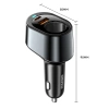 Essager L 120W - Bật lửa thuốc lá + USB & Type-C, sạc nhanh xe hơi 12-24V 2