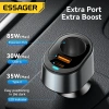 Essager L 120W Bật lửa USB Type-C sạc nhanh ô tô 12-24V cổng kép iPhone Huawei 2