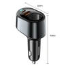 Essager L 120W Bật lửa USB Type-C sạc nhanh ô tô 12-24V cổng kép iPhone Huawei 8