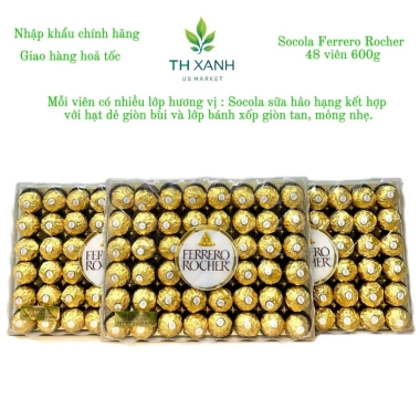 Ferrero Rocher Socola hạnh nhân 48 viên 600g nhập Mỹ, giảm giá 17% - Giá chỉ 235.000đ, còn 284.350đ trước