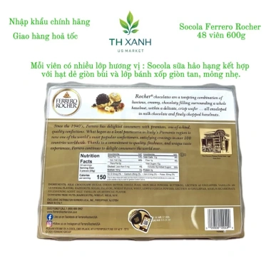 Ferrero Rocher Socola hạnh nhân 48 viên 600g nhập Mỹ, giảm giá 17% - Giá chỉ 235.000đ, còn 284.350đ trước