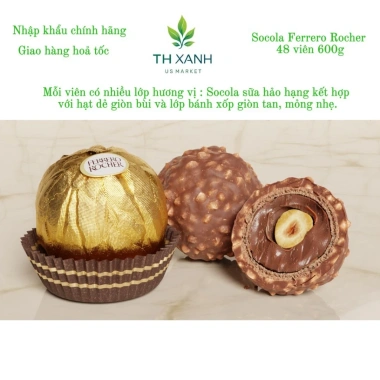 Ferrero Rocher Socola hạnh nhân 48 viên 600g nhập Mỹ, giảm giá 17% - Giá chỉ 235.000đ, còn 284.350đ trước