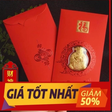 Flash Sale 50% Bao Lì Xì Thần Tài Vàng Cao Cấp 2.021 - Quà May Mắn Tết Giá 26.235 VND 4