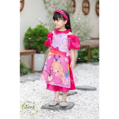 [FLASH SALE] Áo dài tết bé gái Gấu dâu Lotso 12-40kg thiết kế cao cấp 229.500 VND 4