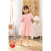 FLASH SALE Đầm babydoll hoa tay phồng bé gái Noel Giáng sinh, vải tơ mềm 3