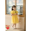 FLASH SALE Đầm babydoll hoa tay phồng bé gái Noel Giáng sinh, vải tơ mềm 6