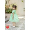 FLASH SALE Đầm babydoll hoa tay phồng bé gái Noel Giáng sinh, vải tơ mềm 8