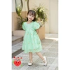 FLASH SALE Đầm babydoll hoa tay phồng bé gái Noel Giáng sinh, vải tơ mềm 10