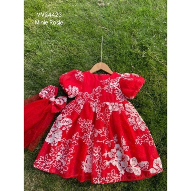 [FLASH SALE] Đầm công chúa hoa nơ đỏ bé gái 12-40kg Trung Thu Noel, giá 249.900₫ 4