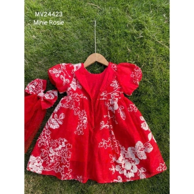 [FLASH SALE] Đầm công chúa hoa nơ đỏ bé gái 12-40kg Trung Thu Noel, giá 249.900₫ 7