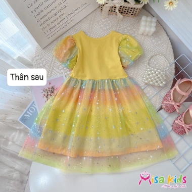 FLASH SALE Đầm voan Elsa bé gái, màu cầu vồng, thiết kế cao cấp, size 10‑40kg, giá 219.300đ 6