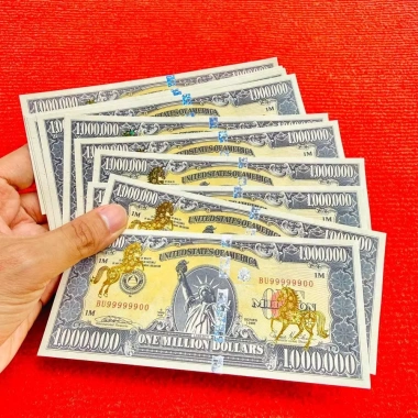 Flash Sale Tiền lì xì Tết 2.026 Bình Ngọ $1 triệu đô Mỹ Hình Ngựa Kèm Bao Đỏ Giá 7,208₫ 8
