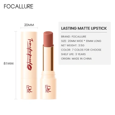Focallure Transferproof Hero Matte Lipstick 3.5g Chống thấm nước, sắc tố, kem mịn không nứt, giá 147.510 VND