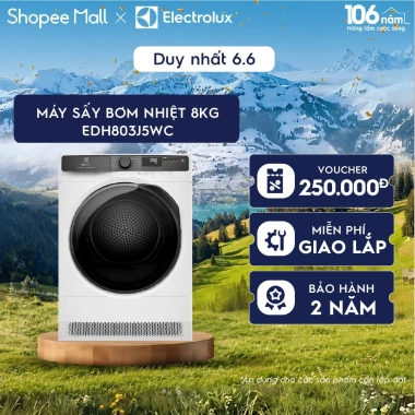 Free giao lắp Máy sấy bơm nhiệt Electrolux 8kg UltimateCare trắng Giá 18.15 triệu