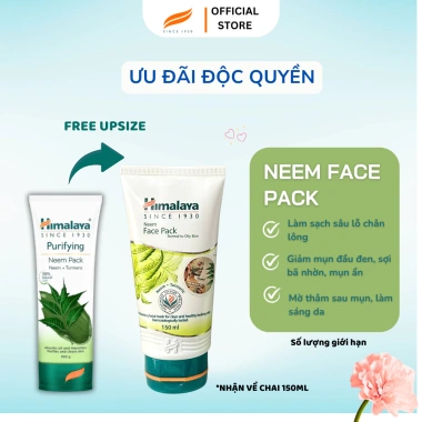 FREE UPSIZE Mặt Nạ Đất Sét Kiềm Dầu Himalaya Neem 100ml Giảm Mụn 165k