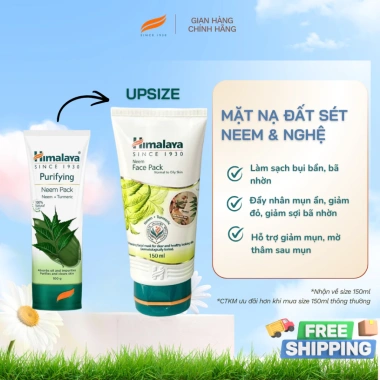FREE UPSIZE Mặt Nạ Đất Sét Kiềm Dầu Himalaya Neem 100ml Giảm Mụn 165k