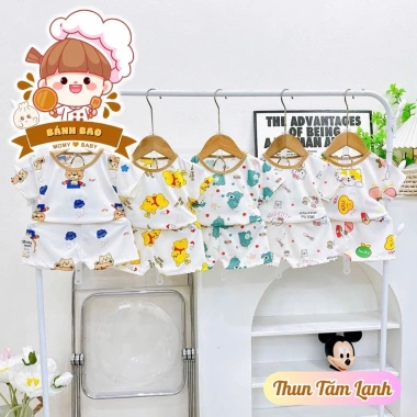Freeship Cộc Tay Vải Thun Tăm Lạnh 6-17kg Siêu Xịn, Thoải Mái Thoáng Mát cho Bé Trai và Bé Gái - 31.500đ 3