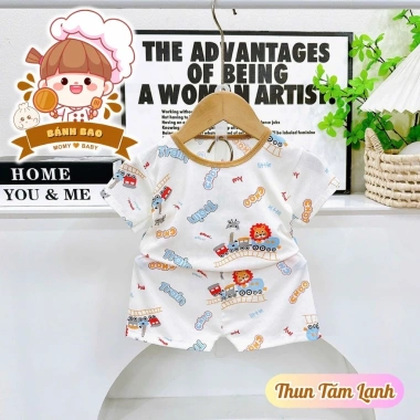 Freeship Cộc Tay Vải Thun Tăm Lạnh 6-17kg Siêu Xịn, Thoải Mái Thoáng Mát cho Bé Trai và Bé Gái - 31.500đ 5