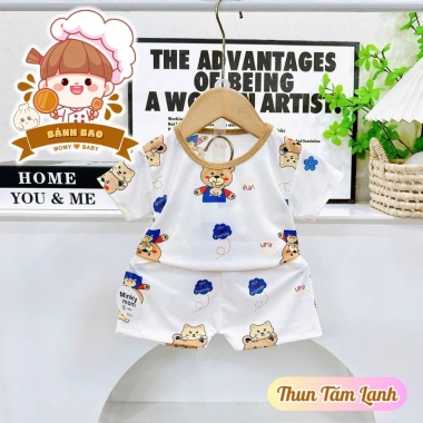 Freeship Cộc Tay Vải Thun Tăm Lạnh 6-17kg Siêu Xịn, Thoải Mái Thoáng Mát cho Bé Trai và Bé Gái - 31.500đ 10