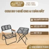 [FREESHIP] Combo Ghế CNC + Bàn Sắt Gấp Gọn Chữ Nhật - Ghế Café Dã Ngoại, Giá 145k